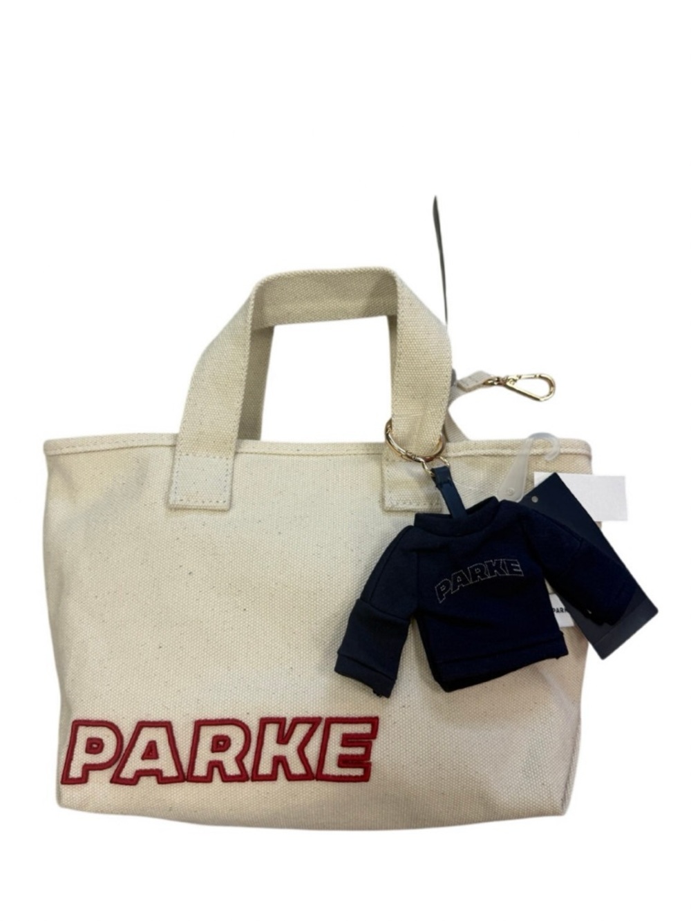 Parke x Target Mini Canvas Tote Bag & Sweatshirt Keychain Logo Natural
